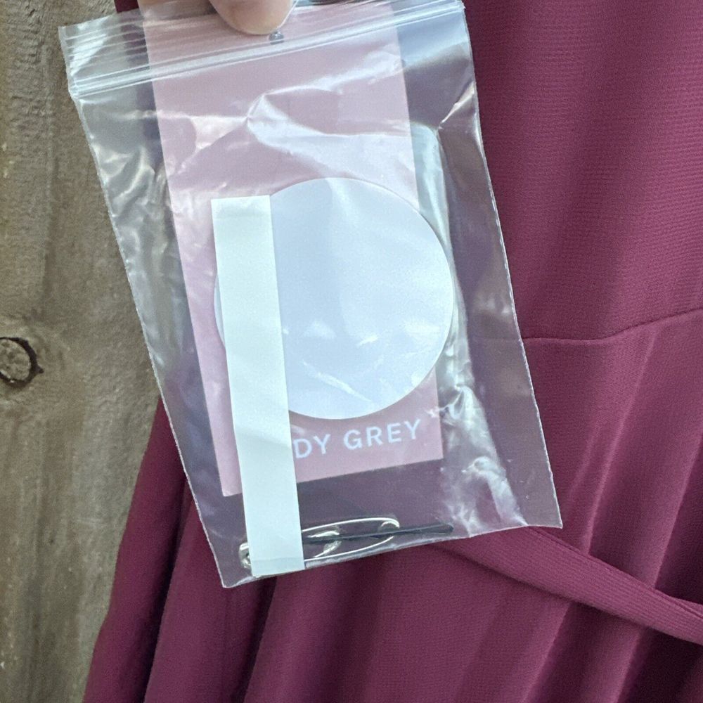 NWT Birdy Grey Minae‎ Dress Chiffon Cabernet XS New NWT Bridesmaid Wedding - Picture 5 of 7